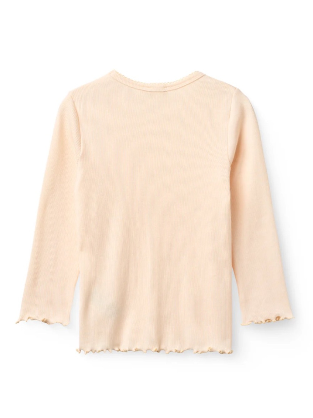 Light Peach Ribbed Lettuce-Edge Top - Picture 2 of 2